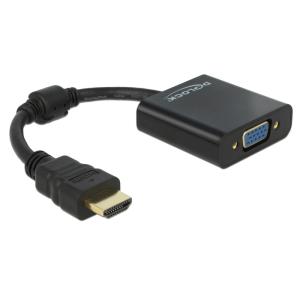 DELOCK αντάπτορας HDMI σε VGA 65512, 1080p, μαύρος | Καλώδια - Αντάπτορες | elabstore.gr