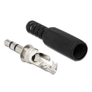 DELOCK Βύσμα 3.5mm Stereo, 3 pin, Bend Protection, Plastic, Black | Καλώδια - Αντάπτορες | elabstore.gr