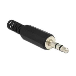 DELOCK Βύσμα 3.5mm Stereo, 3 pin, Bend Protection, Plastic, Black | Καλώδια - Αντάπτορες | elabstore.gr