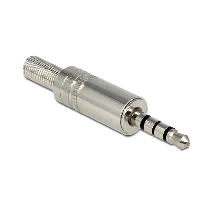 DELOCK Βύσμα 3.5mm Stereo, 4 pin, Bend Protection, Metal, Silver | eLabstore.gr DELOCK Βύσμα 3.5mm Stereo, 4 pin, Bend Protection, Metal, Silver | Καλώδια - Αντάπτορες | elabstore.gr