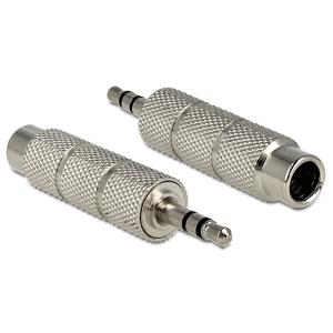 DELOCK Αντάπτορας από 3.5mm σε 6.3mm, Metal, Silver | Καλώδια - Αντάπτορες | elabstore.gr