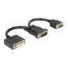 DELOCK αντάπτορας DMS-59 σε DVI & VGA 65555, 20cm, μαύρος | Καλώδια - Αντάπτορες | elabstore.gr