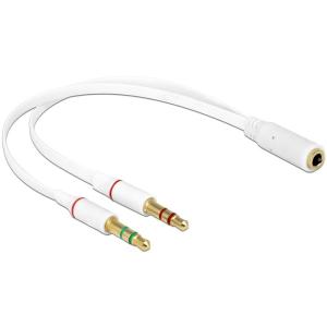 DELOCK Αντάπτορας από 3.5mm 4-pin jack σε 2x 3.5m 3-pin jack | Καλώδια - Αντάπτορες | elabstore.gr
