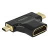 DELOCK αντάπτορας HDMI-A θηλυκό σε HDMI Mini-C & Micro-D 65666, 1080p | Καλώδια - Αντάπτορες | elabstore.gr