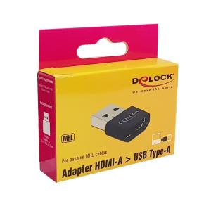 DELOCK αντάπτορας USB σε HDMI-A θηλυκό 65680, μαύρος | Καλώδια - Αντάπτορες | elabstore.gr