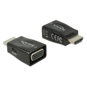 DELOCK αντάπτορας HDMI σε VGA & micro USB 65902, 1920x1200p, μαύρος | Καλώδια - Αντάπτορες | elabstore.gr