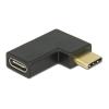 DELOCK αντάπτορας USB-C αρσενικό σε θηλυκό 65915, 10 Gbps, 90°, μαύρος | Καλώδια - Αντάπτορες | elabstore.gr