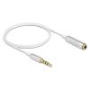 DELOCK καλώδιο 3.5mm αρσενικό σε θηλυκό 66072, CTIA, 32AWG, 0.5m, λευκό | Καλώδια - Αντάπτορες | elabstore.gr