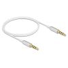 DELOCK καλώδιο 3.5mm 66073, CTIA, 32AWG, 0.5m, λευκό | Καλώδια - Αντάπτορες | elabstore.gr