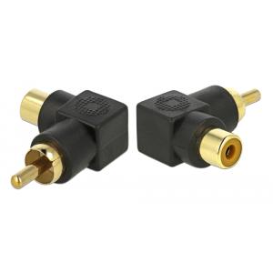 DELOCK Adapter RCA male σε RCA female 66168, γωνιακός, μαύρος | Καλώδια - Αντάπτορες | elabstore.gr