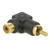 DELOCK Adapter RCA male σε RCA female 66168, γωνιακός, μαύρος | Καλώδια - Αντάπτορες | elabstore.gr