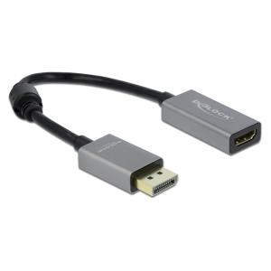 DELOCK αντάπτορας DisplayPort 1.4 σε HDMI 66436, 4K, 20cm, μαύρος-γκρι | Καλώδια - Αντάπτορες | elabstore.gr