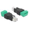 DELOCK αντάπτορας RJ11/14 σε Terminal Block 4pin 66527, 2-part, 1τμχ | Καλώδια - Αντάπτορες | elabstore.gr