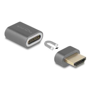 DELOCK αντάπτορας HDMI αρσενικό σε θηλυκό 66684, μαγνητικός, 8K, γκρι | Καλώδια - Αντάπτορες | elabstore.gr