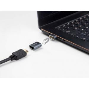 DELOCK αντάπτορας HDMI αρσενικό σε θηλυκό 66684, μαγνητικός, 8K, γκρι | Καλώδια - Αντάπτορες | elabstore.gr