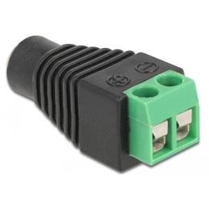 DELOCK αντάπτορας DC 1.35 x 3.5mm θηλυκό σε Terminal Block 2pin 66730 | Καλώδια - Αντάπτορες | elabstore.gr