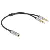 DELOCK αντάπτορας 3.5mm σε 2x 3.5mm 66740, CTIA, 25cm, μαύρος | Καλώδια - Αντάπτορες | elabstore.gr