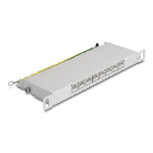 DELOCK patch panel 66871 για καμπίνα δικτύου 10"/0.5U, 8x ports, γκρι | Εξοπλισμός IT | elabstore.gr