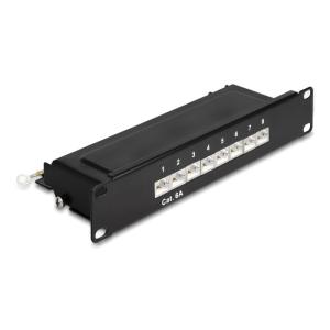 DELOCK patch panel 66872 για καμπίνα δικτύου 10"/1U, 8x ports, μαύρο | Εξοπλισμός IT | elabstore.gr