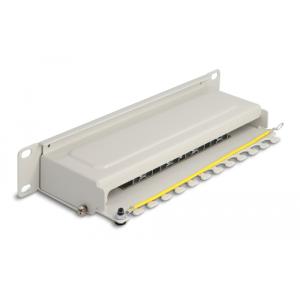 DELOCK patch panel 66873 για καμπίνα δικτύου 10"/1U, 8x ports, γκρι | Εξοπλισμός IT | elabstore.gr