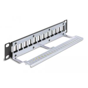 DELOCK Keystone patch panel 66874, 10"/1U, 12x ports, μαύρο | eLabstore.gr DELOCK Keystone patch panel 66874, 10"/1U, 12x ports, μαύρο | Εξοπλισμός IT | elabstore.gr