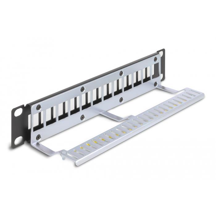 DELOCK Keystone patch panel 66874, 10"/1U, 12x ports, μαύρο | eLabstore.gr DELOCK Keystone patch panel 66874, 10"/1U, 12x ports, μαύρο | Εξοπλισμός IT | elabstore.gr