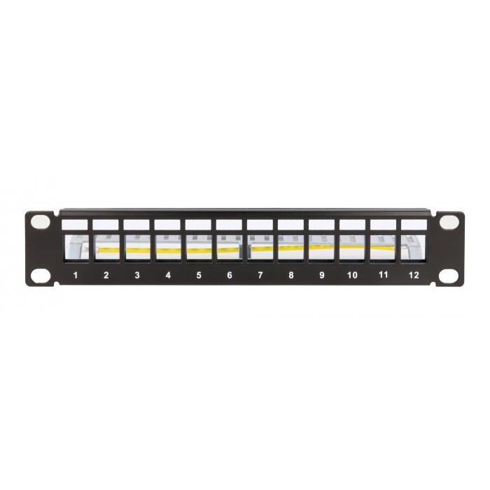 DELOCK Keystone patch panel 66874, 10"/1U, 12x ports, μαύρο | eLabstore.gr DELOCK Keystone patch panel 66874, 10"/1U, 12x ports, μαύρο | Εξοπλισμός IT | elabstore.gr