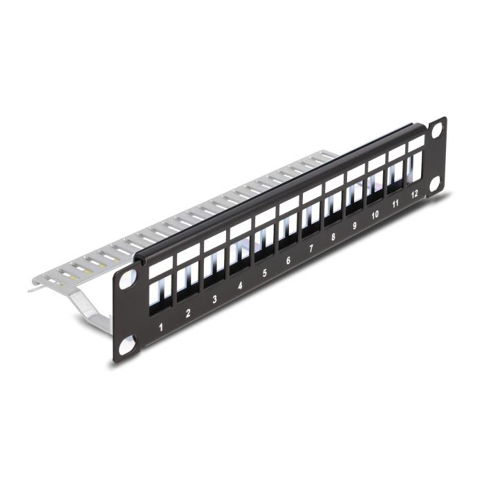 DELOCK Keystone patch panel 66874, 10"/1U, 12x ports, μαύρο | eLabstore.gr DELOCK Keystone patch panel 66874, 10"/1U, 12x ports, μαύρο | Εξοπλισμός IT | elabstore.gr