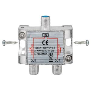 GOOBAY SAT-splitter 67001, 2-way, 5-2450MHz, 7.5 dB | Εικόνα & Ήχος | elabstore.gr