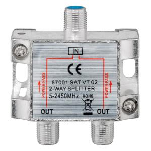 GOOBAY SAT-splitter 67001, 2-way, 5-2450MHz, 7.5 dB | Εικόνα & Ήχος | elabstore.gr