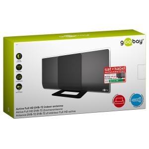 GOOBAY εσωτερική κεραία 67179, ενεργή, Full HD, DVB-T2, μαύρη | Εικόνα & Ήχος | elabstore.gr