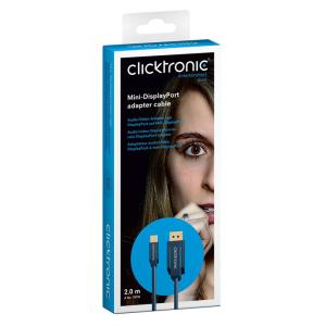 CLICKTRONIC καλώδιο DisplayPort σε DisplayPort Mini 70738, 2m, μπλε | Καλώδια - Αντάπτορες | elabstore.gr