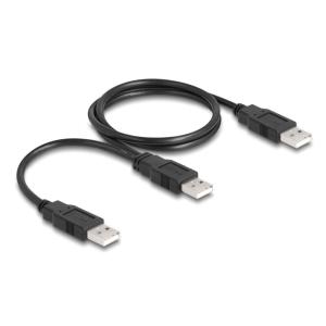 DELOCK καλώδιο USB σε 2x USB 80000, 480Mbps, 70cm, μαύρο | Καλώδια - Αντάπτορες | elabstore.gr