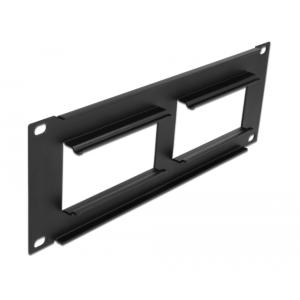 DELOCK patch panel Easy 45 81379, 10", 2U, 90.5x45.2mm x2, μαύρο | Εξοπλισμός IT | elabstore.gr