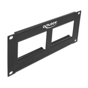 DELOCK patch panel Easy 45 81379, 10", 2U, 90.5x45.2mm x2, μαύρο | Εξοπλισμός IT | elabstore.gr