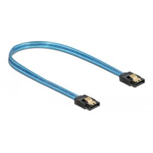 DELOCK Καλώδιο SATA III 7pin 82133, με UV επίστρωση, 0.7m, μπλε | Καλώδια - Αντάπτορες | elabstore.gr