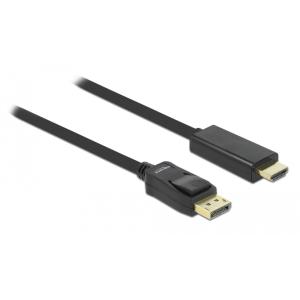 DELOCK καλώδιο DisplayPort σε HDMI 82435, passive, 1080p, 3m, μαύρο | Καλώδια - Αντάπτορες | elabstore.gr