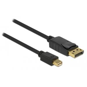 DELOCK καλώδιο Mini DisplayPort 1.2 σε DisplayPort 82438, 4K, 2m, μαύρο | Καλώδια - Αντάπτορες | elabstore.gr