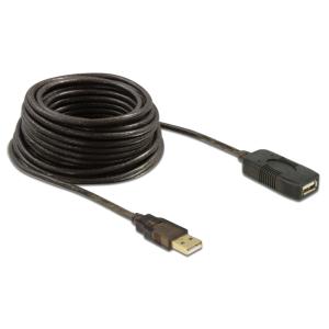 DELOCK καλώδιο USB 2.0 αρσενικό σε θηλυκό 82446, 480Mbps, 10m, μαύρο | Καλώδια - Αντάπτορες | elabstore.gr