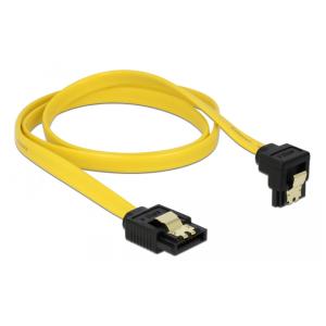 DELOCK Καλώδιο SATA III 7-pin σε 7-pin 90° 82482, metal clip, 0.7m | Καλώδια - Αντάπτορες | elabstore.gr