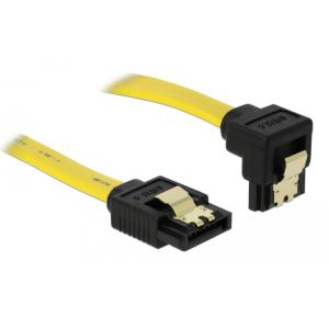 DELOCK Καλώδιο SATA III 7-pin σε 7-pin 90° 82482, metal clip, 0.7m | Καλώδια - Αντάπτορες | elabstore.gr