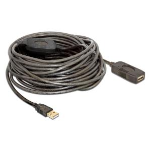 DELOCK καλώδιο USB 2.0 αρσενικό σε θηλυκό 82689, 480Mbps, 15m, μαύρο | Καλώδια - Αντάπτορες | elabstore.gr