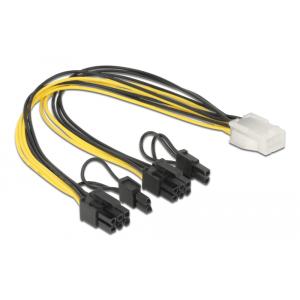 DELOCK καλώδιο PCIe 6pin σε 2x 8pin 83433, 30cm | Καλώδια - Αντάπτορες | elabstore.gr