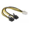DELOCK καλώδιο PCIe 6pin σε 2x 8pin 83433, 30cm | Καλώδια - Αντάπτορες | elabstore.gr