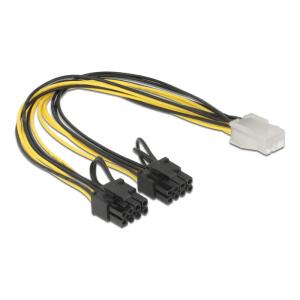 DELOCK καλώδιο PCIe 6pin σε 2x 8pin 83433, 30cm | Καλώδια - Αντάπτορες | elabstore.gr