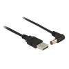 DELOCK καλώδιο USB σε DC 5.5 x 2.1mm 83578, γωνιακό, 1.5m, μαύρο | Καλώδια - Αντάπτορες | elabstore.gr