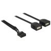 DELOCK καλώδιο USB-A interface σε 2x USB Type-A female 83823, 0.4m | Καλώδια - Αντάπτορες | elabstore.gr