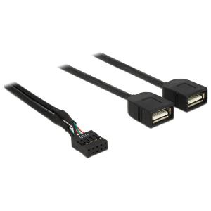 DELOCK καλώδιο USB-A interface σε 2x USB Type-A female 83823, 0.4m | Καλώδια - Αντάπτορες | elabstore.gr