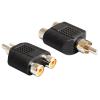 DELOCK Αντάπτορας από 2x RCA female σε 1x RCA Male | Καλώδια - Αντάπτορες | elabstore.gr