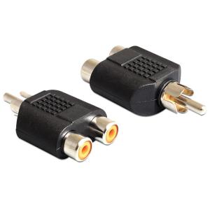 DELOCK Αντάπτορας από 2x RCA female σε 1x RCA Male | Καλώδια - Αντάπτορες | elabstore.gr